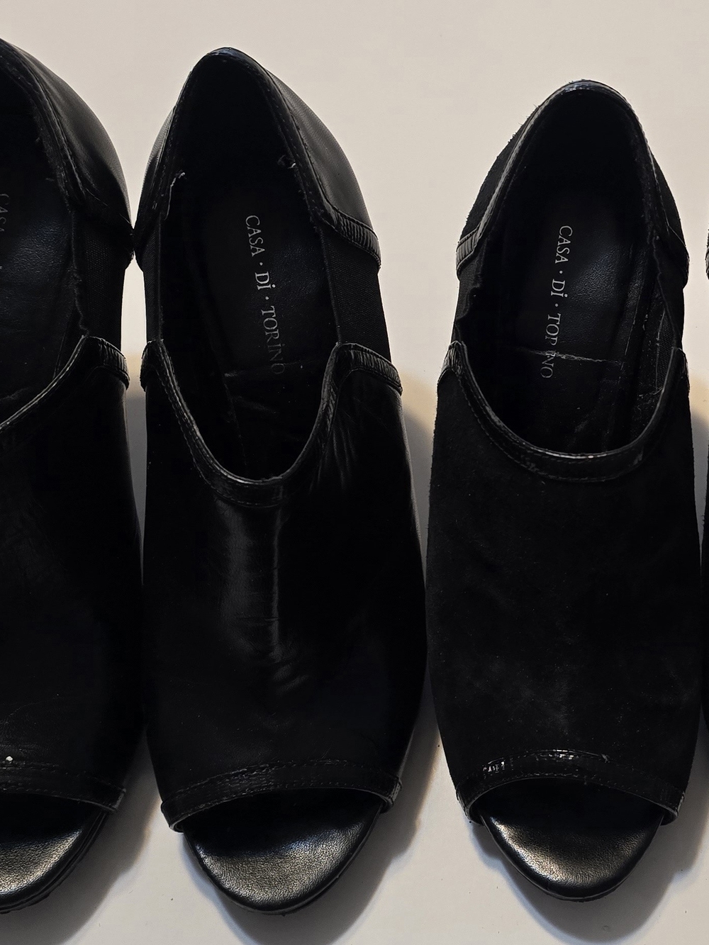 2 Pairs Black Peep-Toe Slip-On Heels(26)